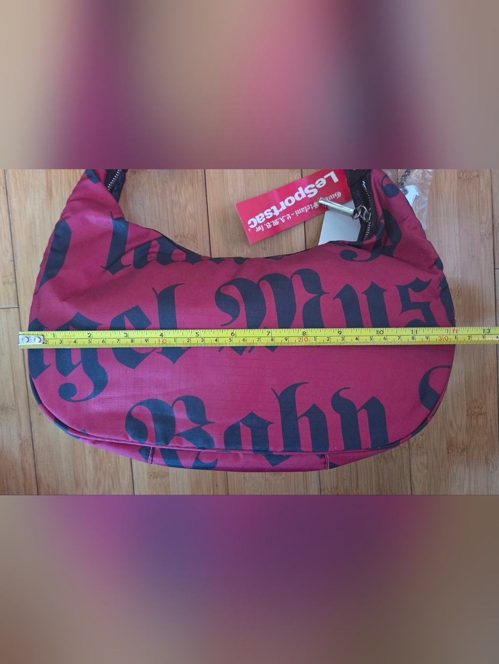 NWT LeSportsac By Gwen Stefani L.A.M.B. Red Mega Hobo Shoulder Bag with Black - Picture 12 of 12